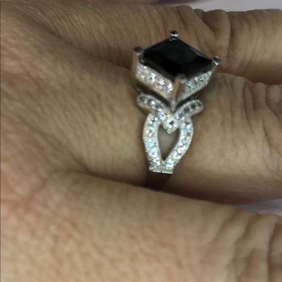 A Stunning 3 Ct Sterling Silver Pave Black CZ Ring - Picture 8 of 8